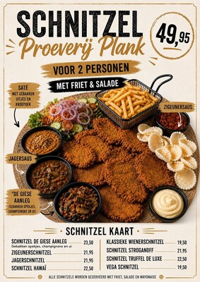 schnitzel-proeverij-plank